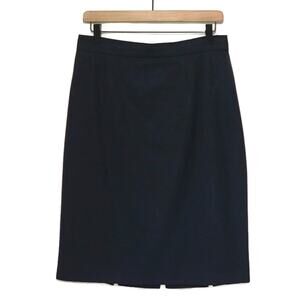 Escada Margaretha Ley Wool Pencil Midi Skirt Vintage Black EU 42 US 10 Tailored